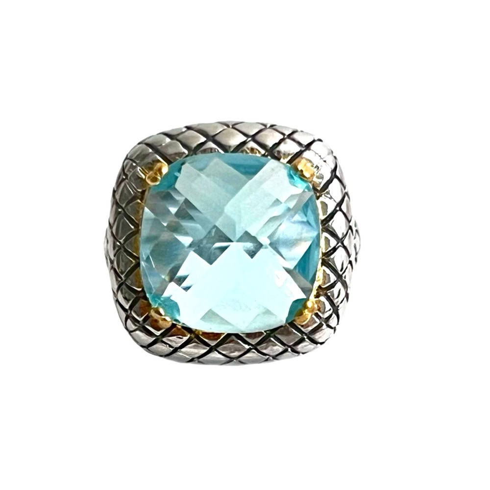 New Sterling Silver Aquamarine Ring - Size 7
